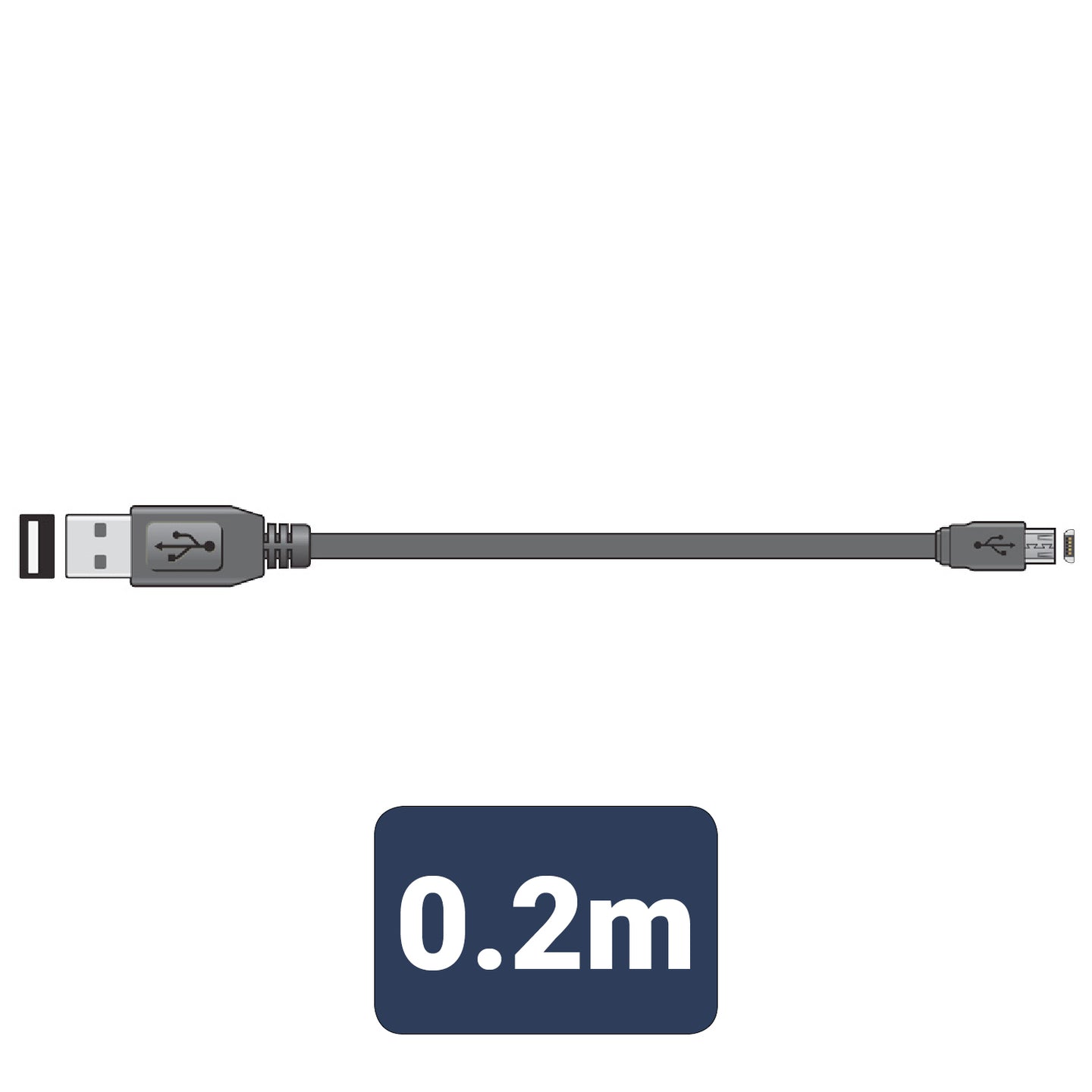AV:Link Micro USB Short Sync & Charge Flat Cable 20cm - view 2