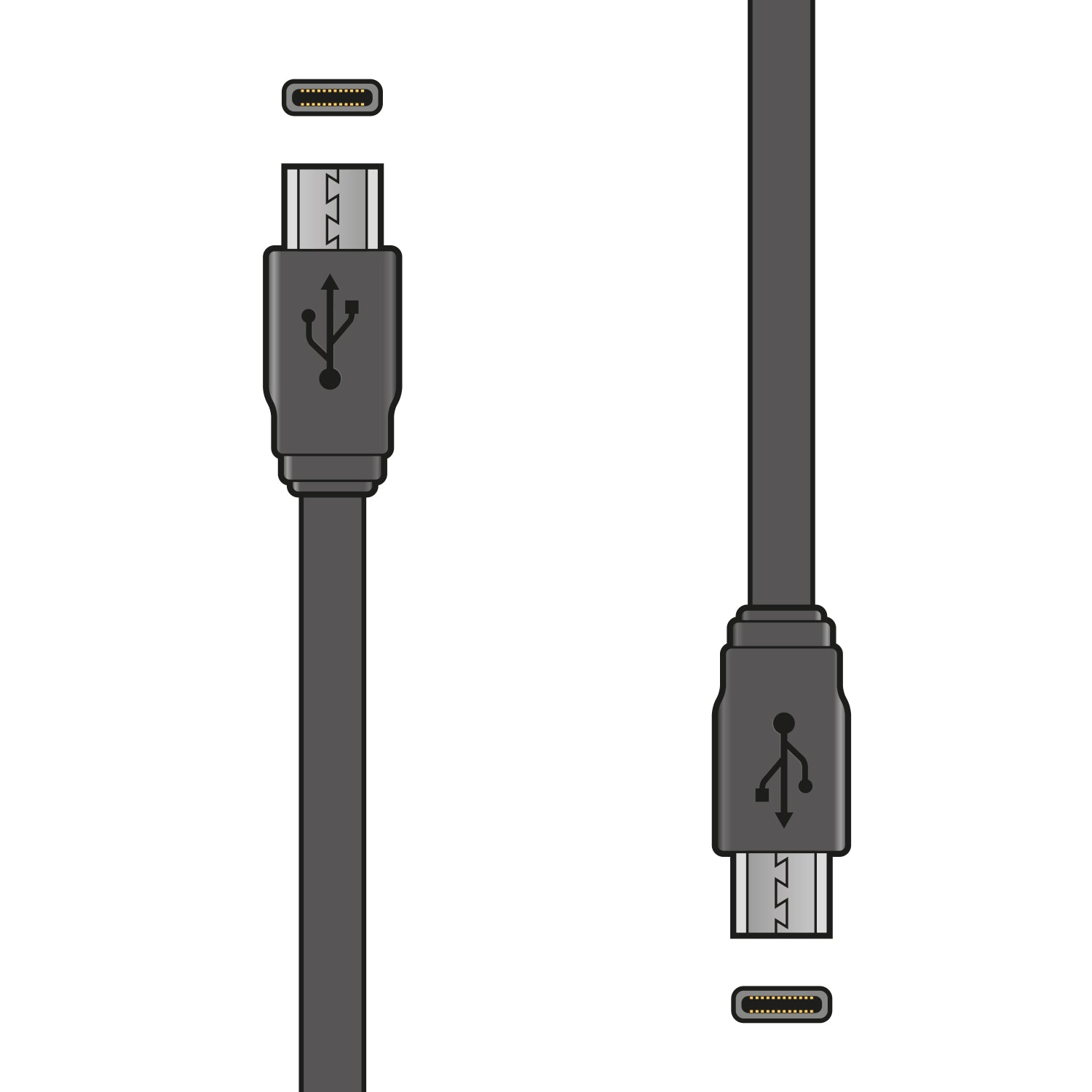 AV:Link USB Type C-C Short Sync & Charge Flat Cable 20cm