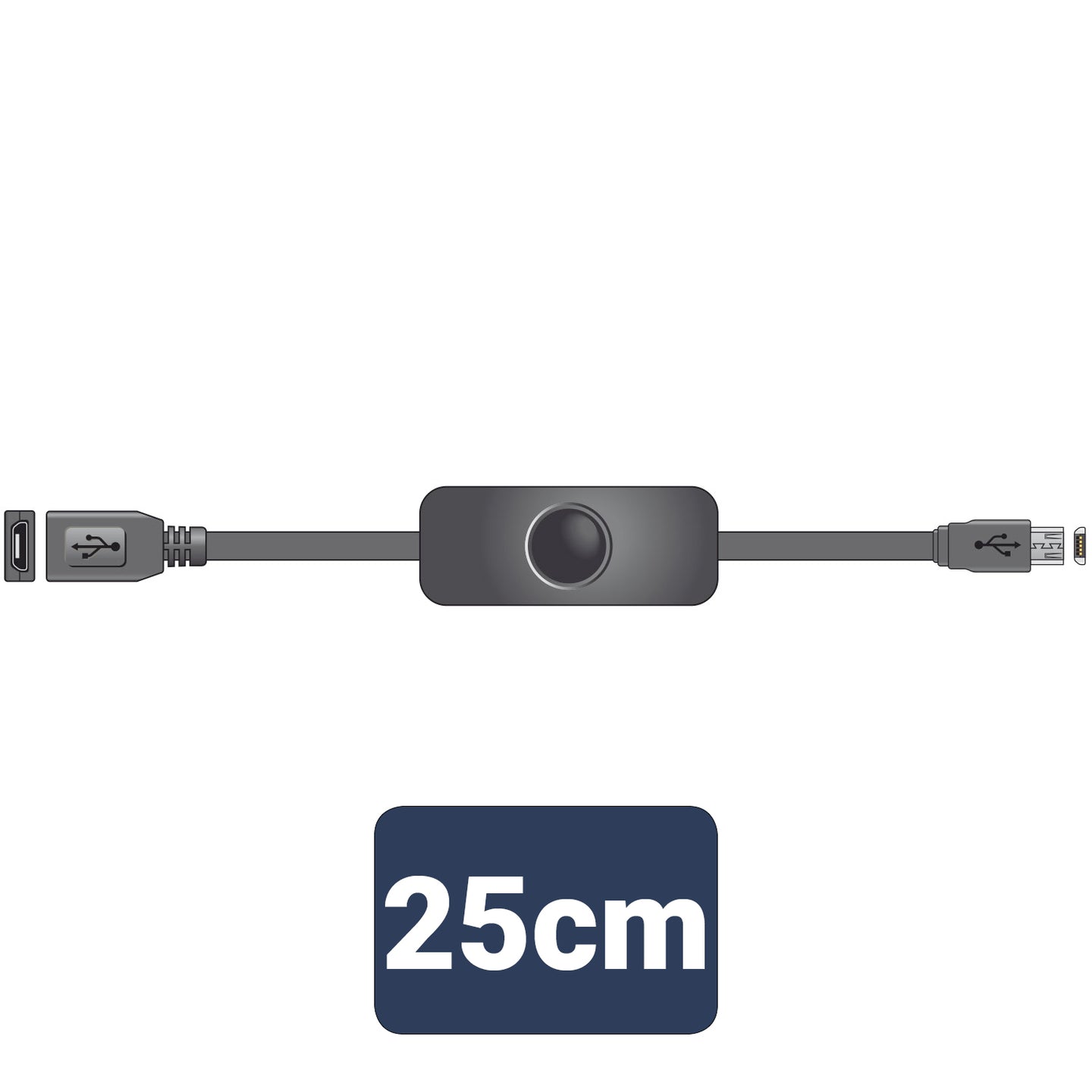 AV:Link Micro USB Extension Cable with On/Off Switch - view 2