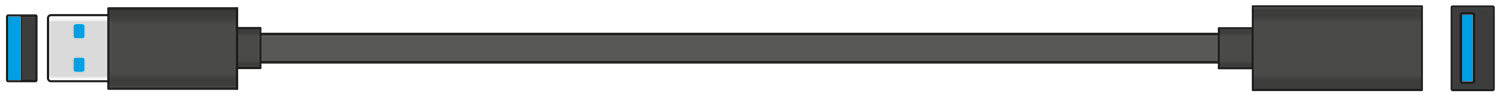 AV:Link USB 3.0 Type-A Plug to Type-A Socket Leads - view 3