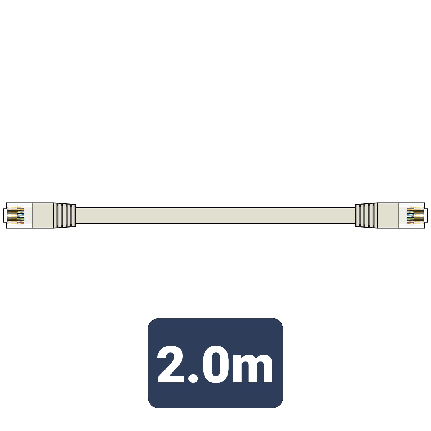 AV:Link Cat6 Patch Lead UTP RJ45 plug to RJ45 plug 2.0m - view 3