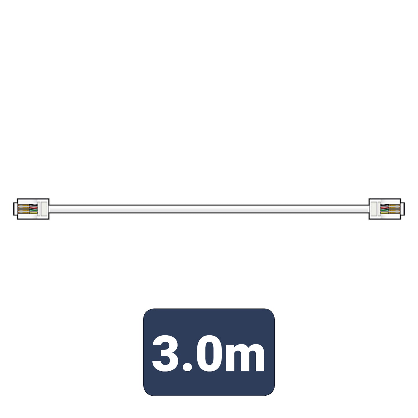 AV:Link RJ11 modular plug to plug lead 3.0m - view 3