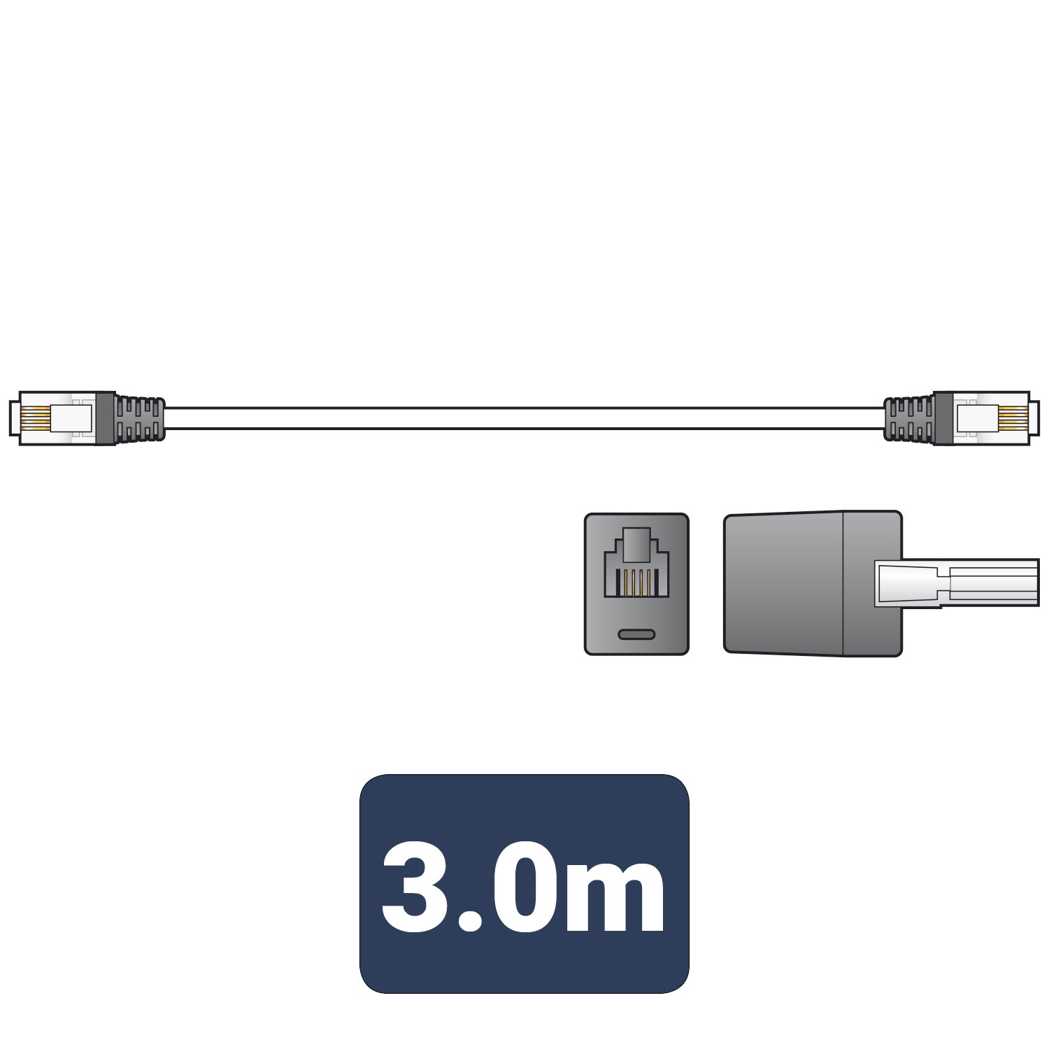 AV:Link RJ11 modem lead with BT adaptor 3.0m - view 2