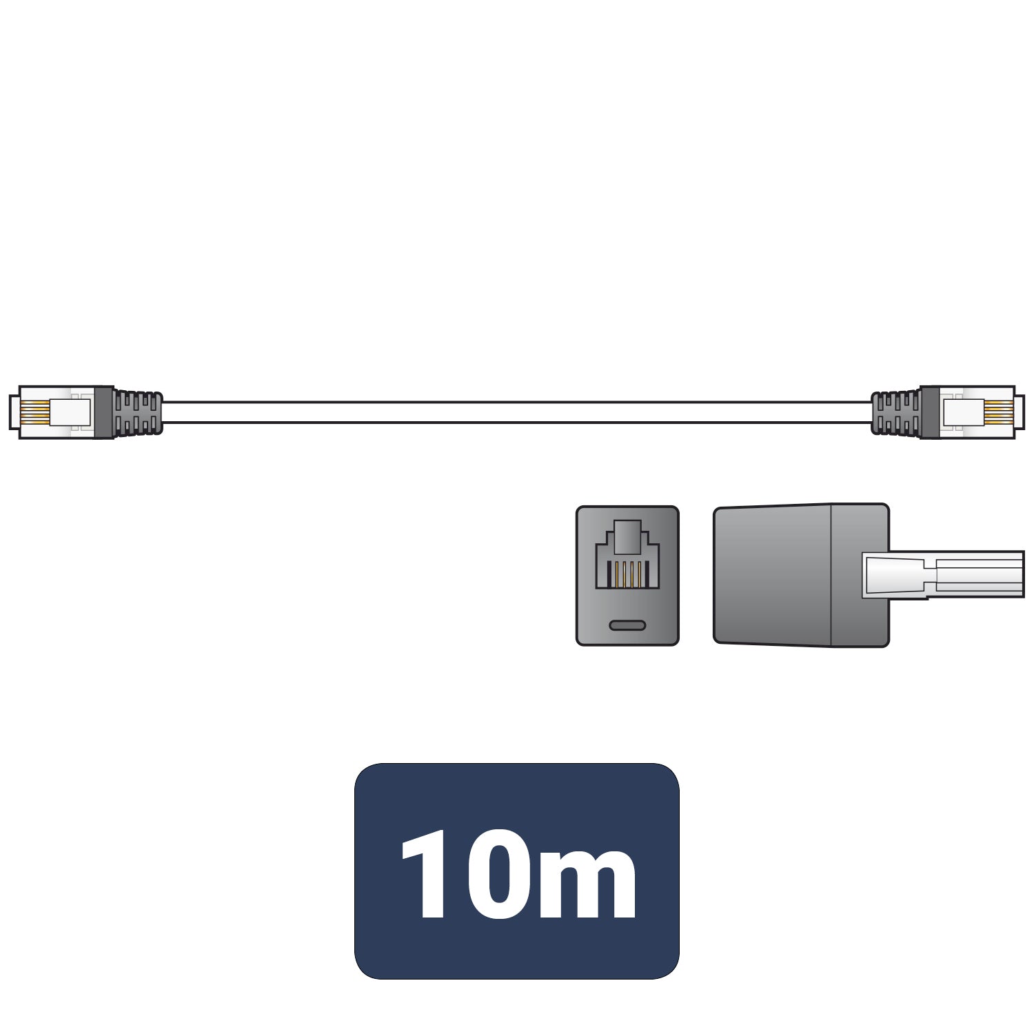 AV:Link RJ11 modem lead with BT adaptor 10.0m - view 2