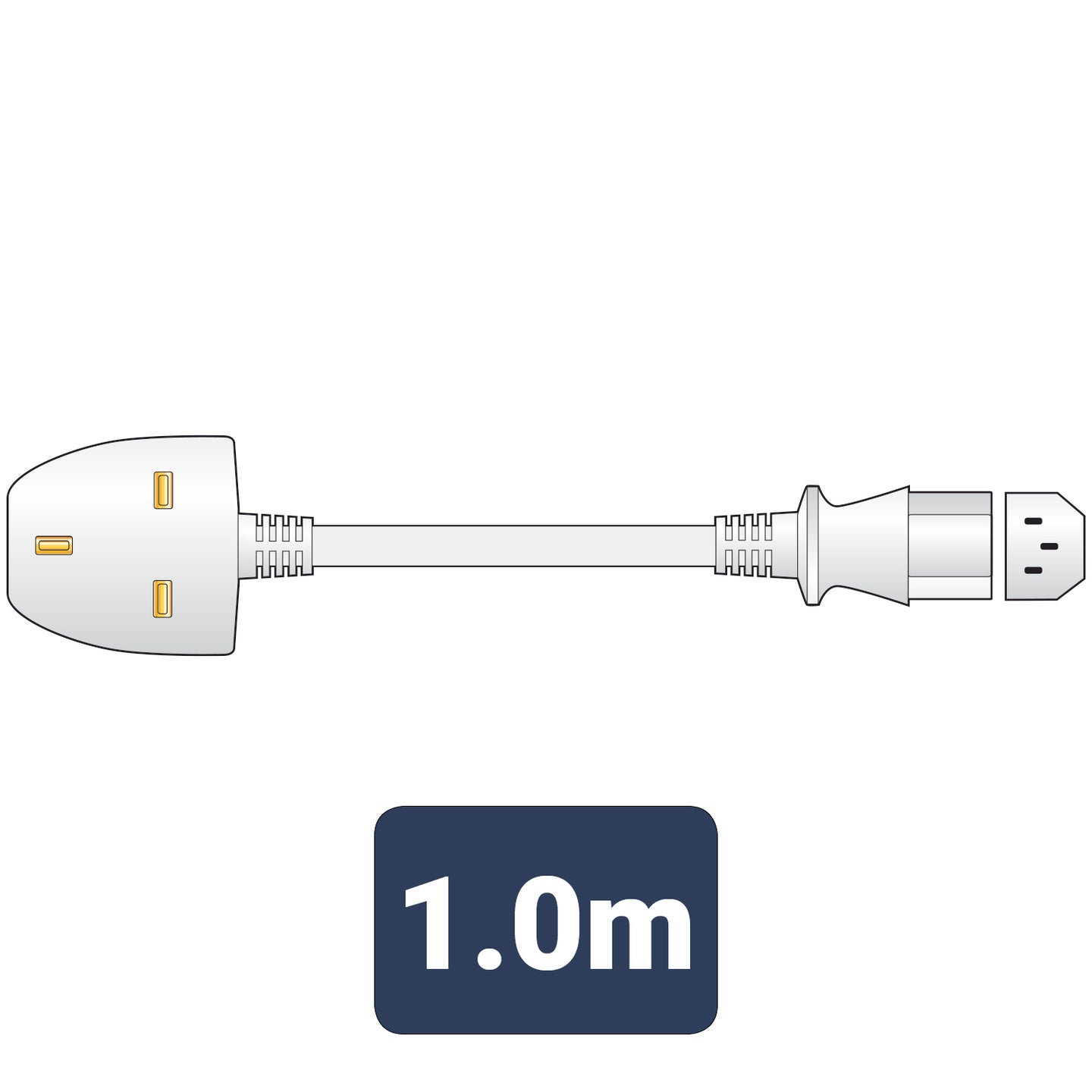 Mercury Power Lead UK Plug - IEC White 1.0m - view 3
