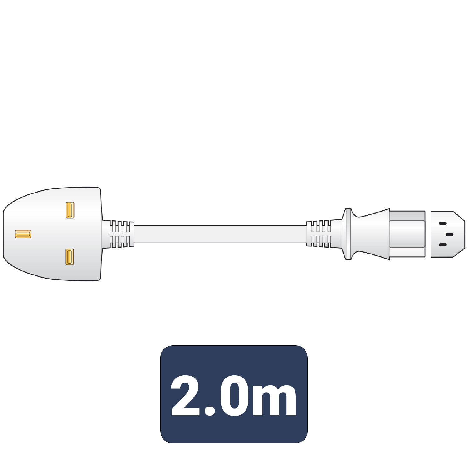 Mercury Power Lead UK Plug - IEC White 2.0m - view 2