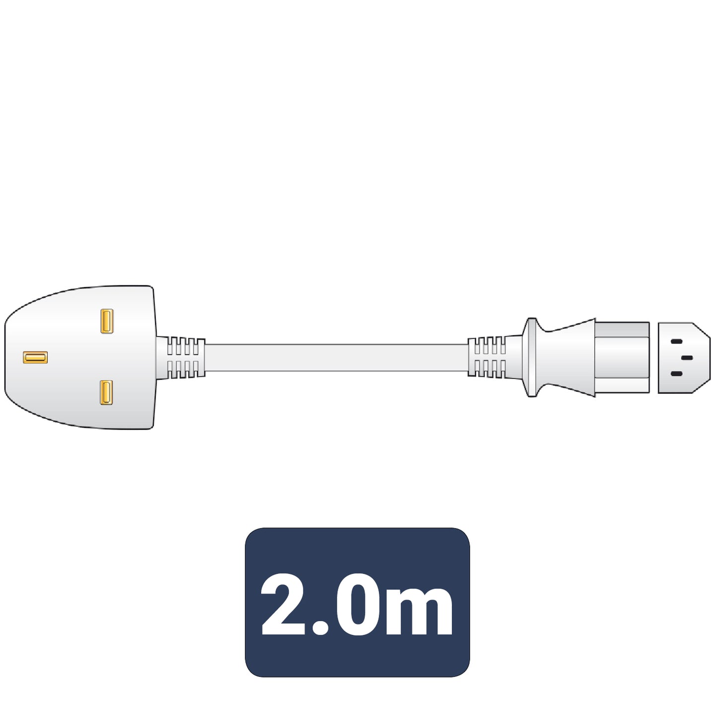 Mercury Power Lead UK Plug - IEC White 2.0m - view 2