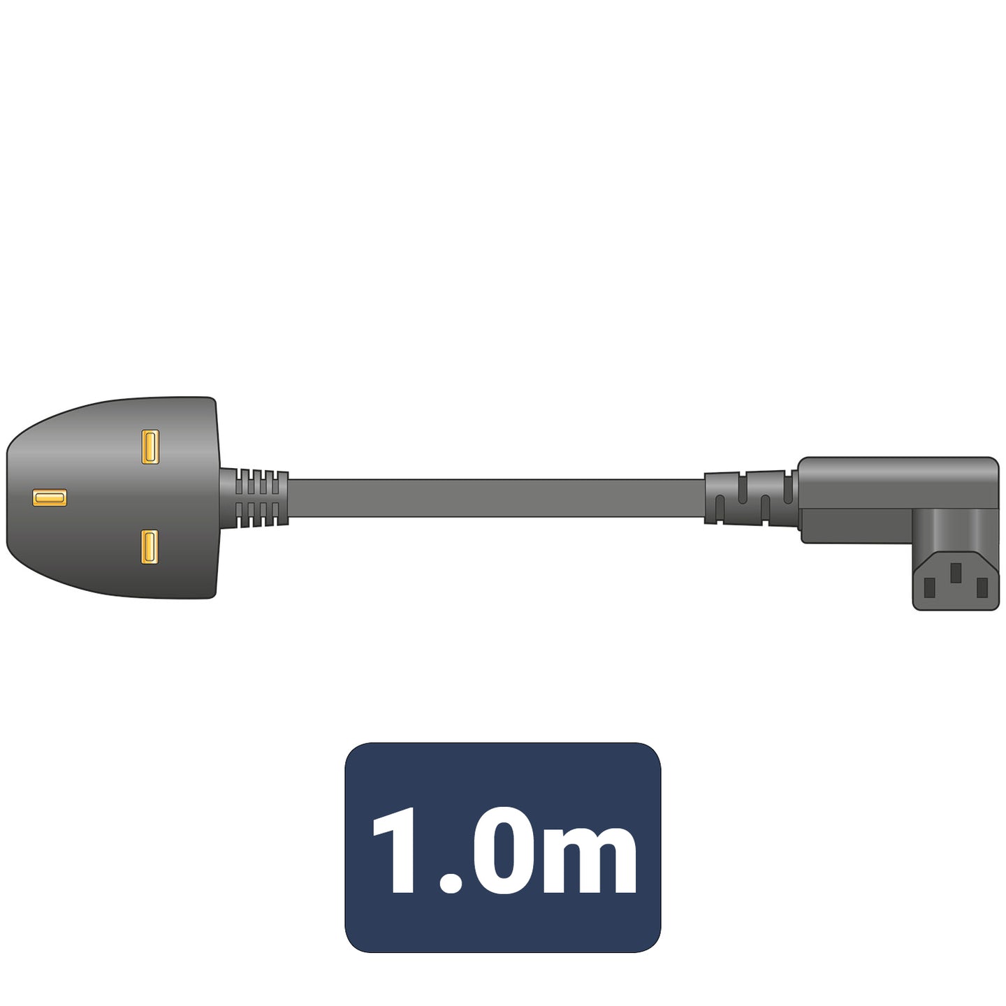 Mercury Power Lead UK Plug - Right Angle IEC 1.0m - view 3