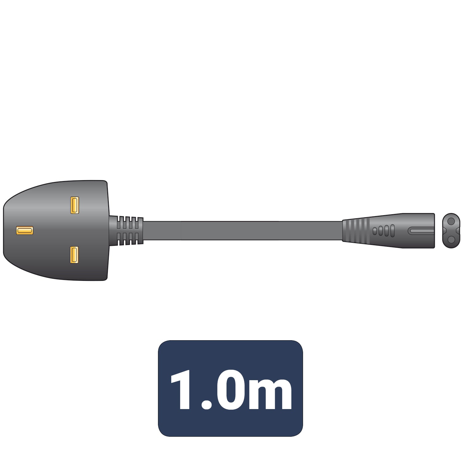 Mercury Mains Power Lead UK Plug - Fig 8 Black 1.0m - view 3