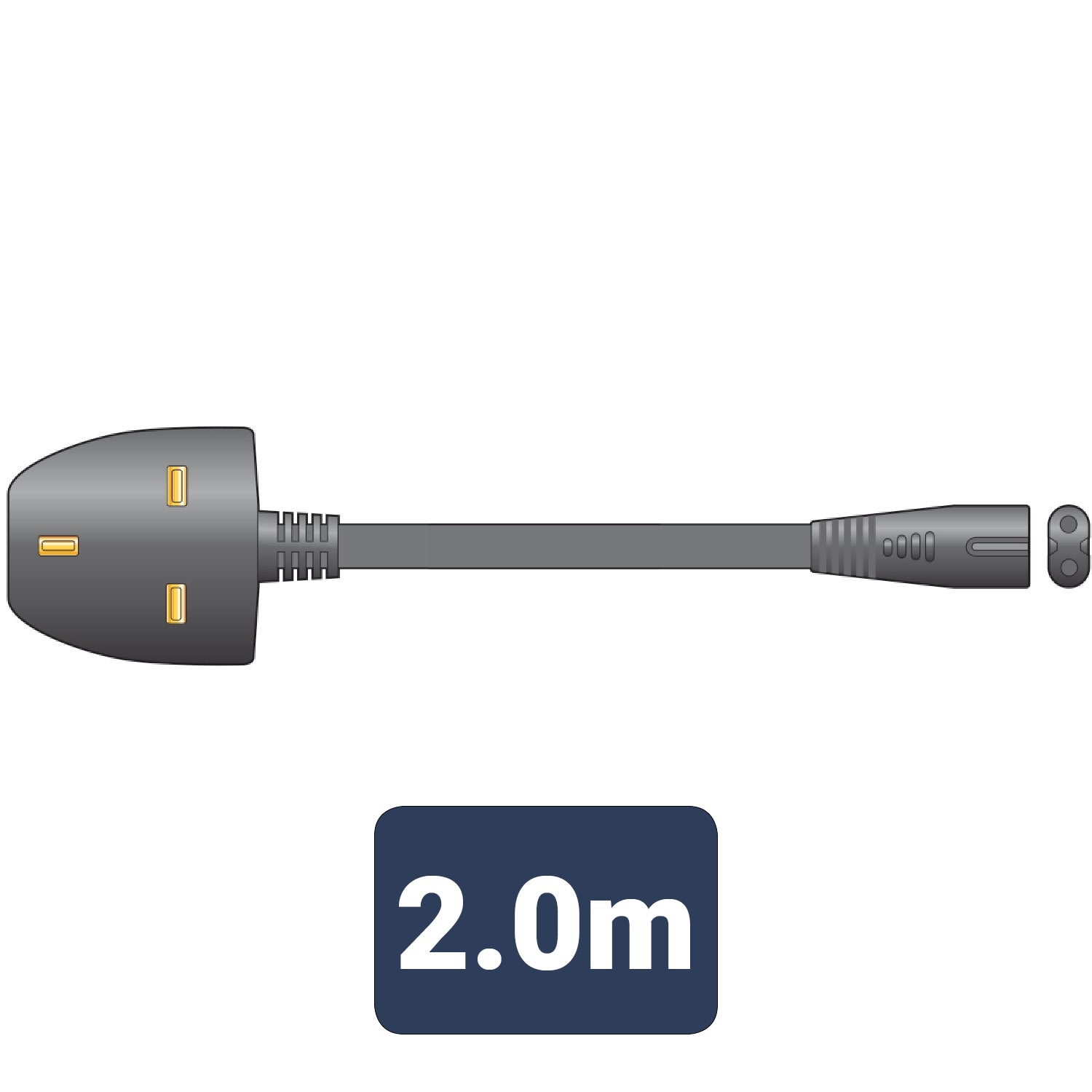 Mercury Mains Power Lead UK Plug - Fig 8 Black 2.0m - view 2