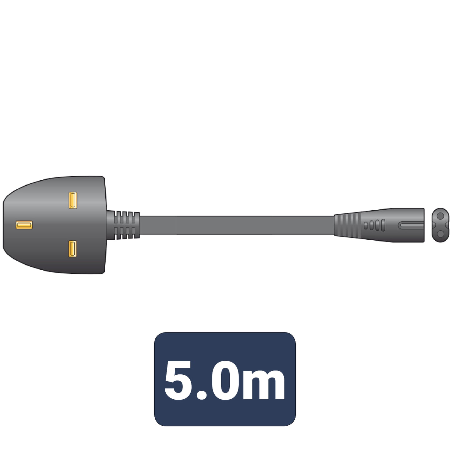 Mercury Mains Power Lead UK Plug - Fig 8 Black 5.0m - view 3