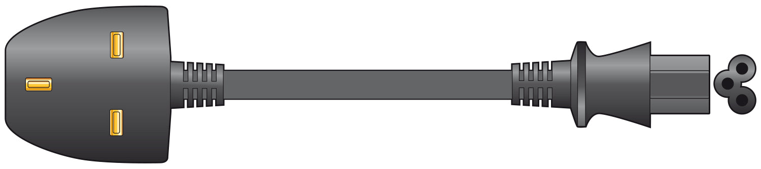 Mercury Mains Power Lead UK Plug - Clover Leaf Black 2.0m - view 2