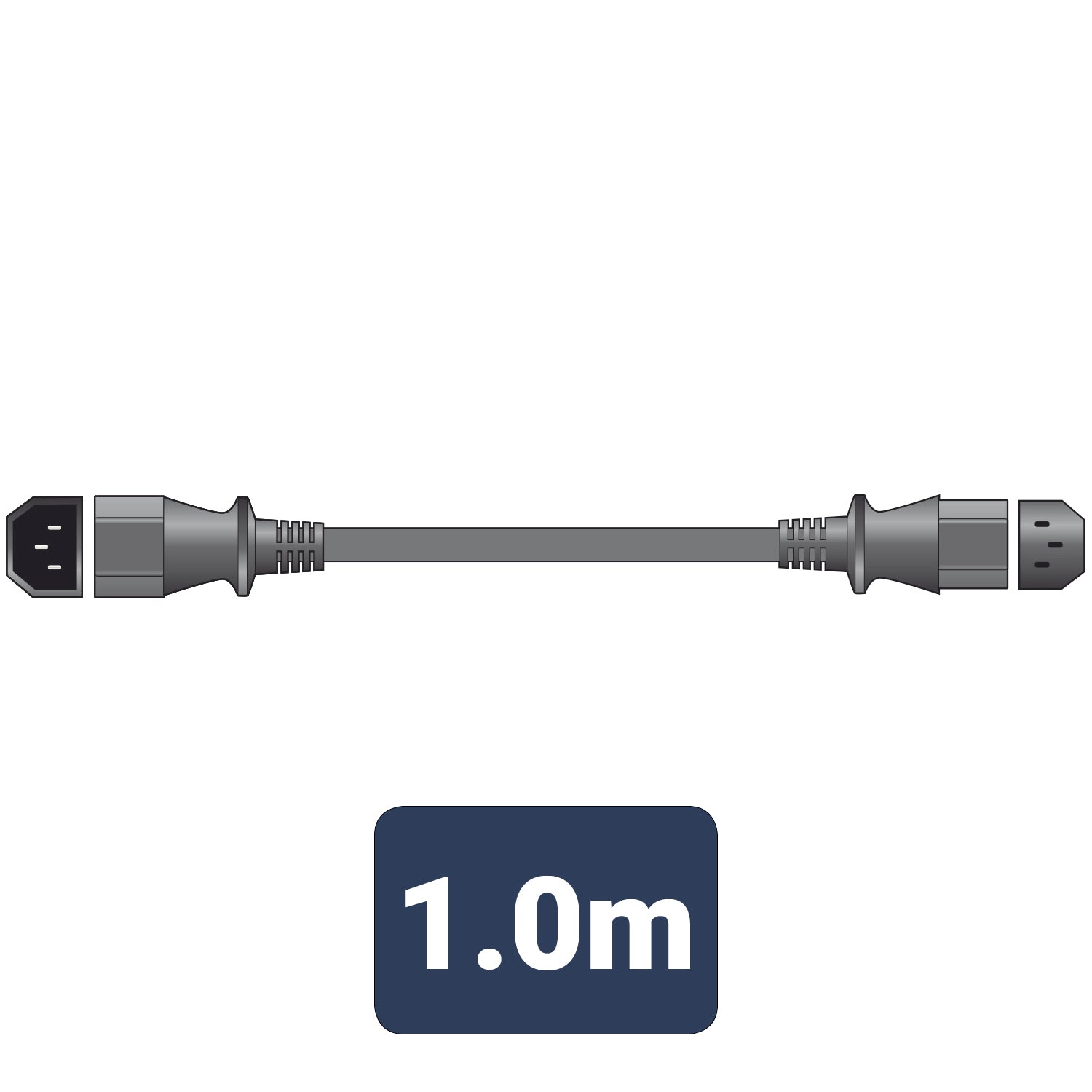 Mercury Mains Extension Lead IEC Plug - IEC Socket 1.0m - view 2