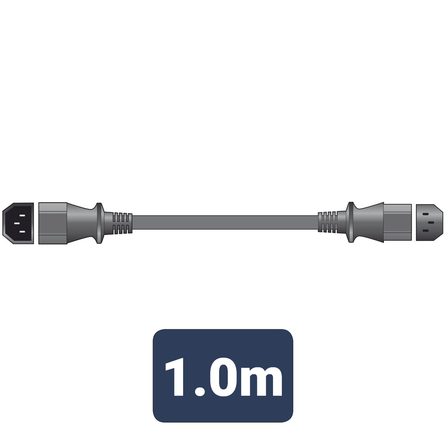 Mercury Mains Extension Lead IEC Plug - IEC Socket 1.0m - view 2