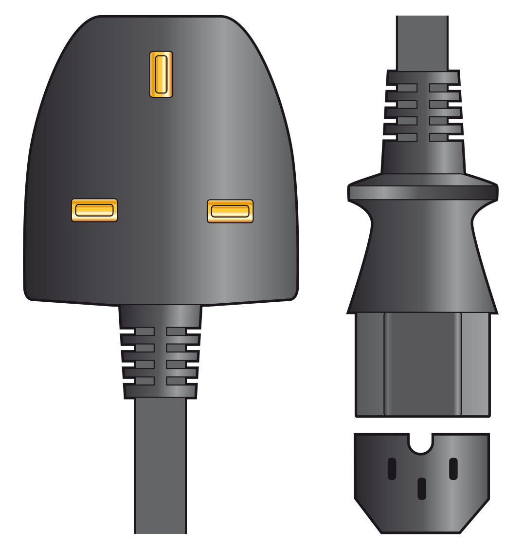 Mercury Mains Power Lead UK Plug - IEC Hot Plug 2.0m