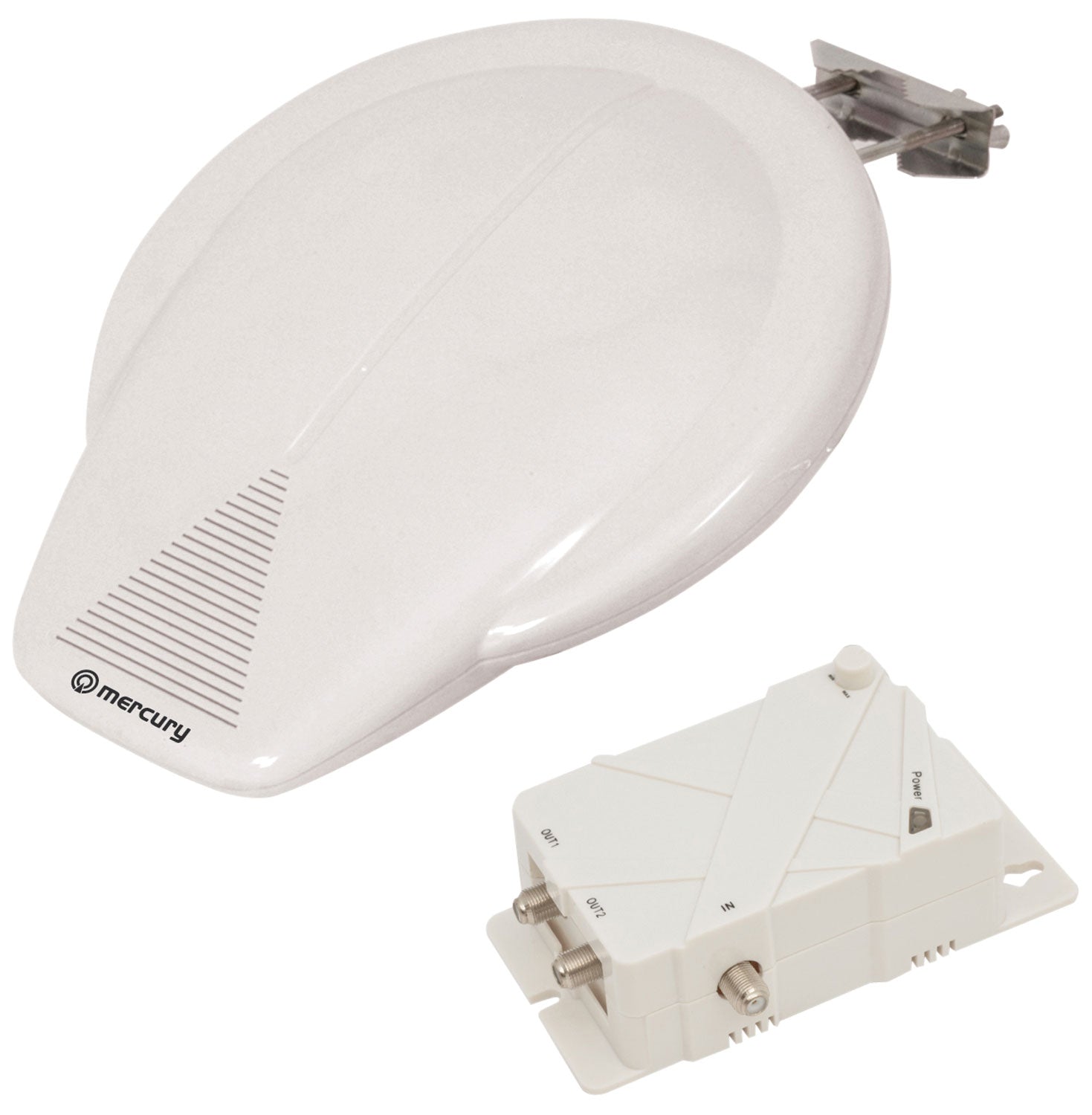 Mercury Outdoor Amplified HDTV Aerial for Caravans and Boats