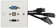 AV:Link Multimedia Wallplate with VGA, USB Type-B and 4K HDMI Sockets