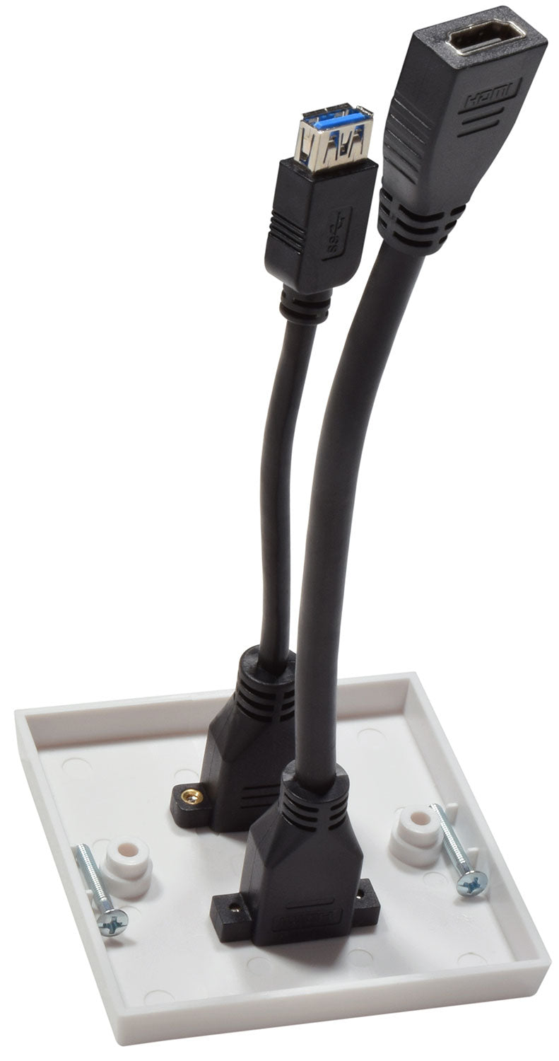 AV:Link Multimedia Wallplate with 8K HDMI and USB3.0 Sockets - view 3