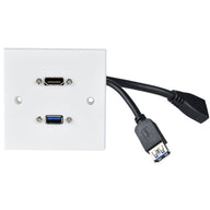 AV:Link Multimedia Wallplate with 8K HDMI and USB3.0 Sockets