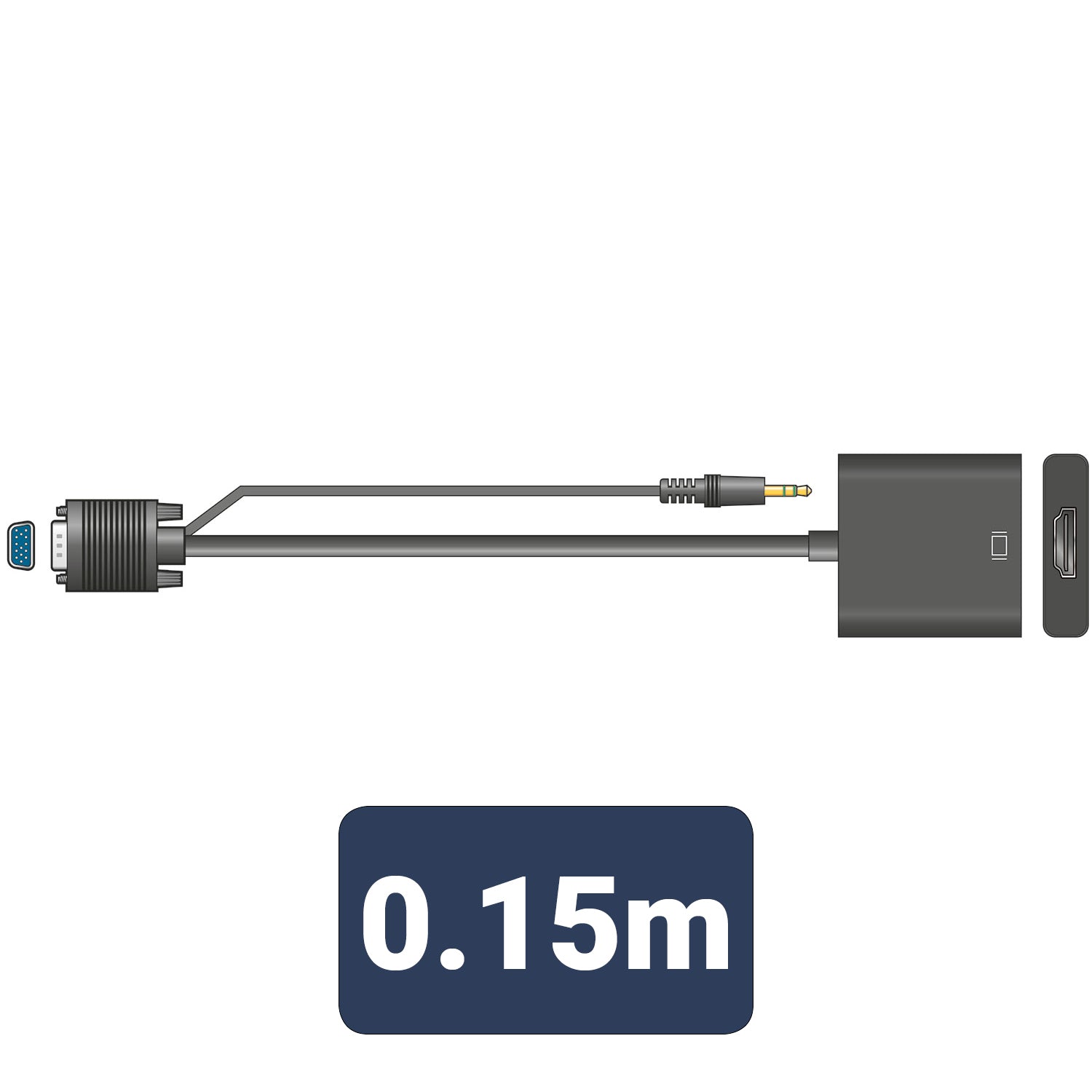 AV:Link Adaptor Lead Kit VGA Port Plug – HDMI Socket - view 2