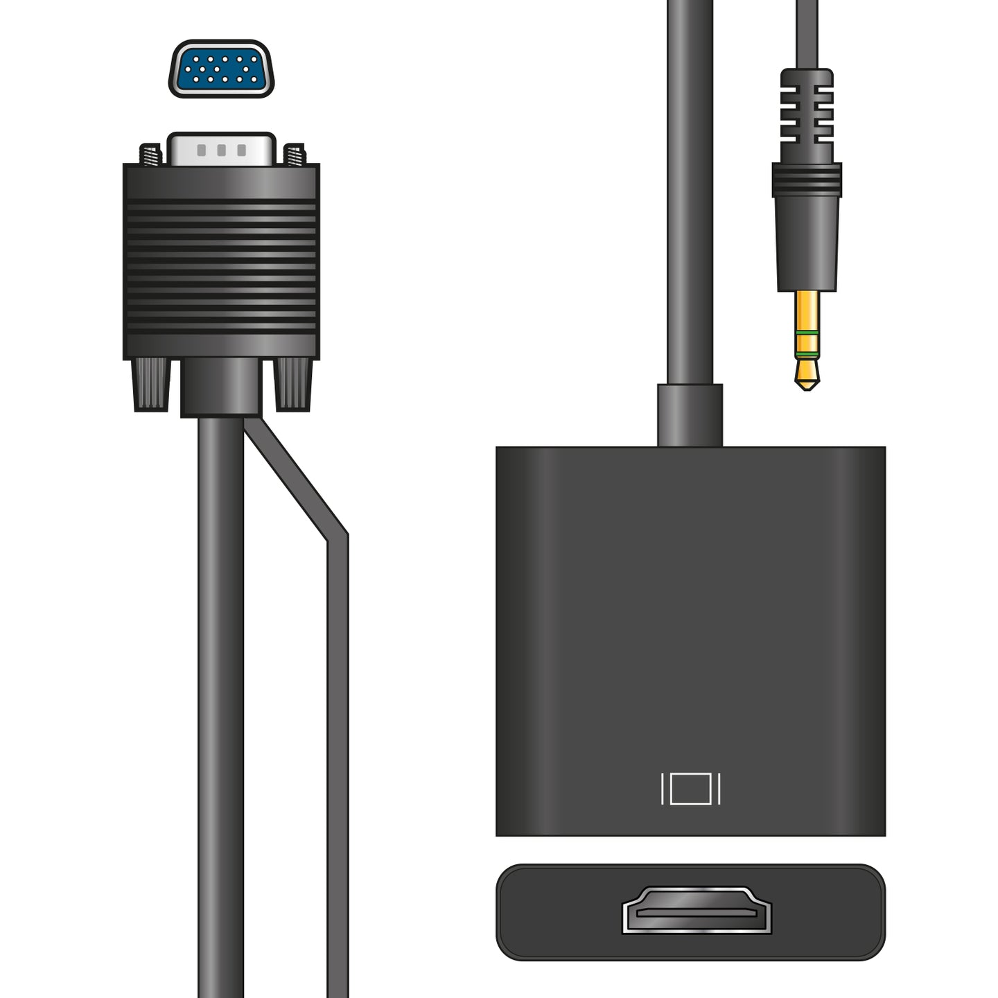 AV:Link Adaptor Lead Kit VGA Port Plug – HDMI Socket