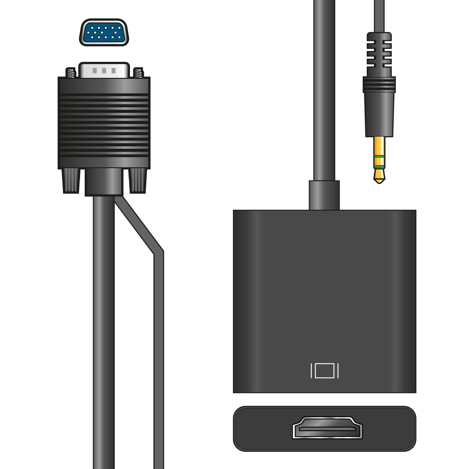 AV:Link Adaptor Lead Kit VGA Port Plug – HDMI Socket