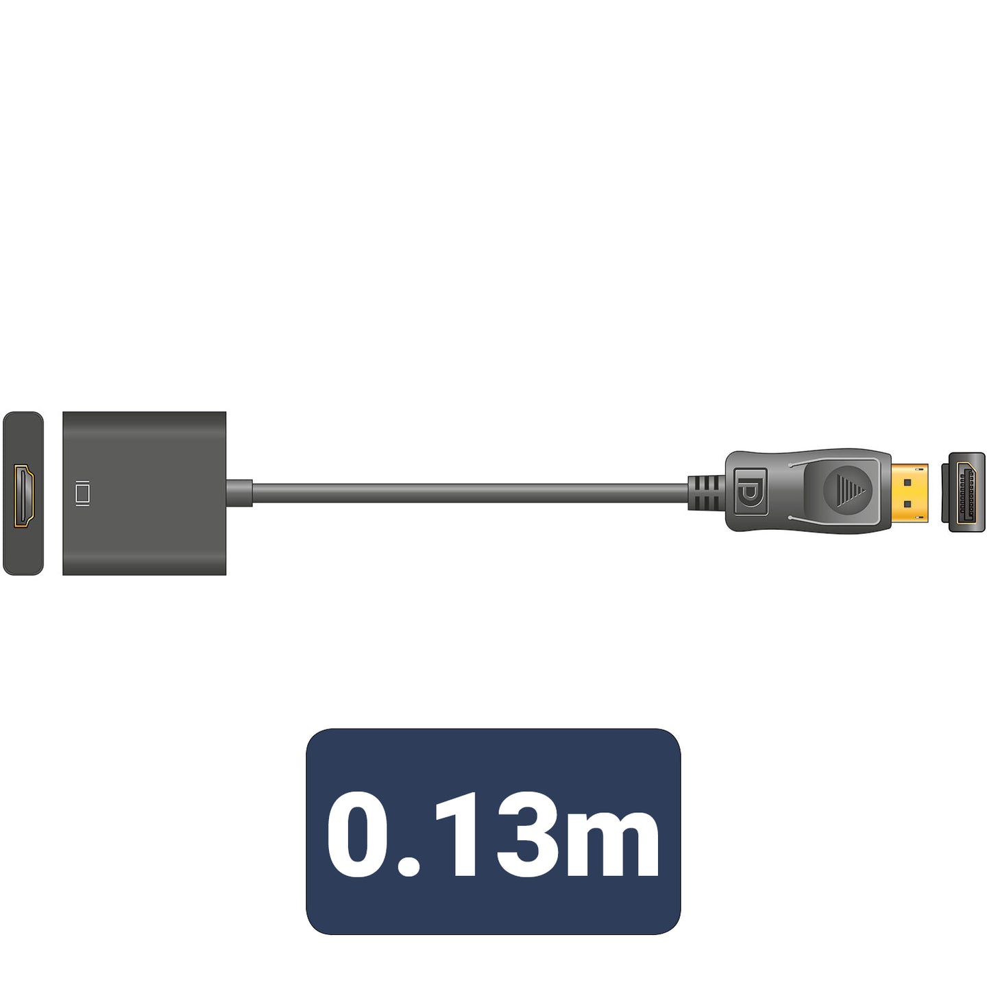 AV:Link Adaptor Lead Display Port Plug - HDMI Socket 0.2m - view 4