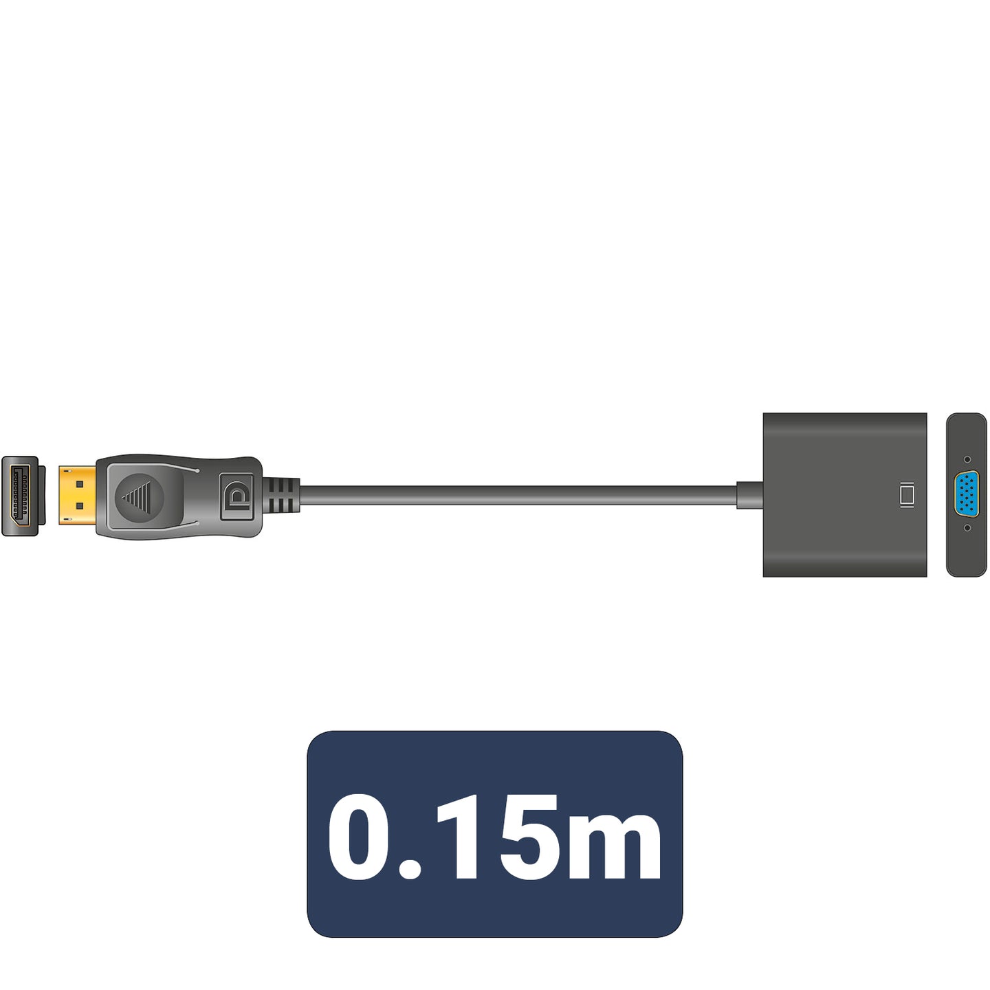 AV:Link Adaptor Lead Display Port Plug – VGA Socket - view 2