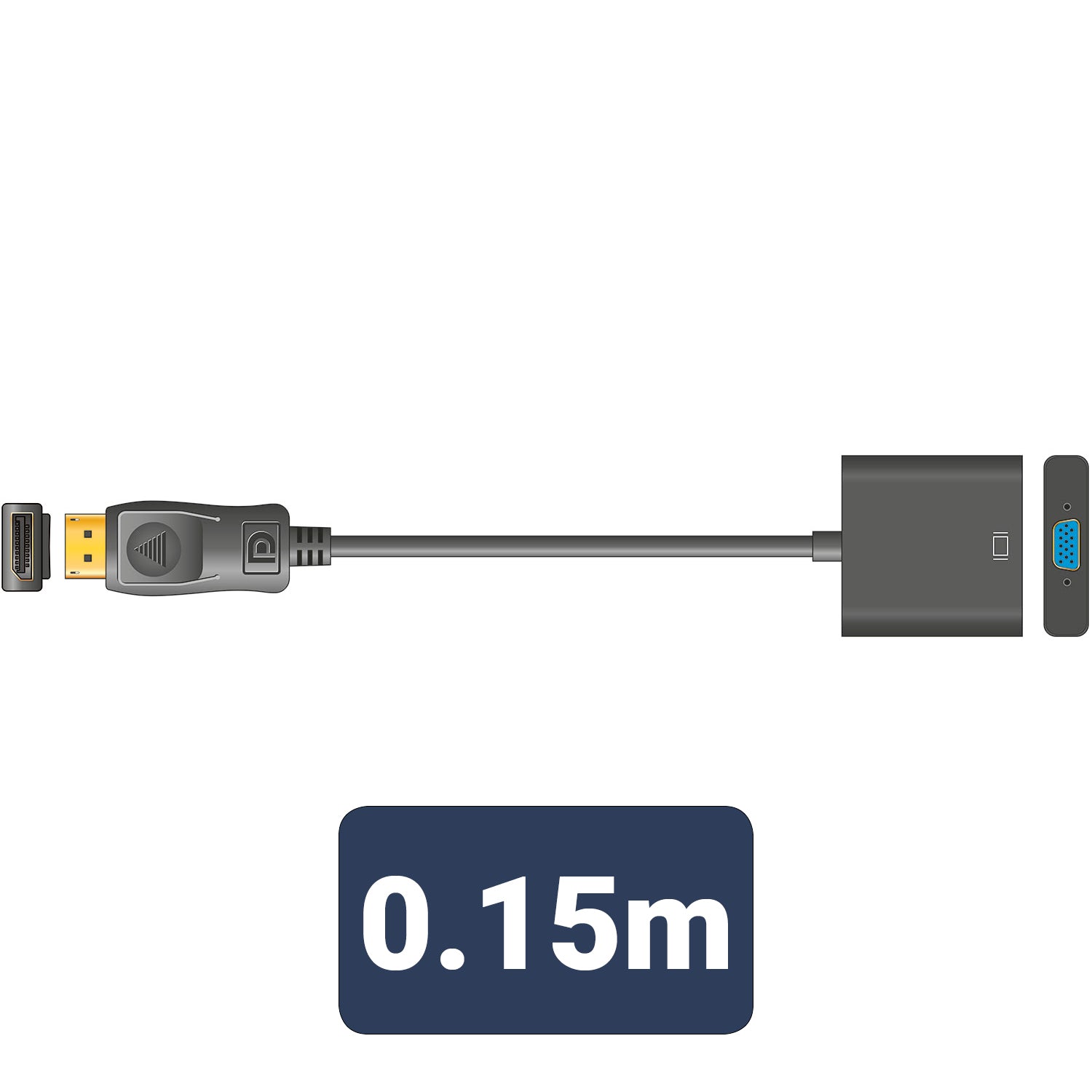AV:Link Adaptor Lead Display Port Plug – VGA Socket - view 2