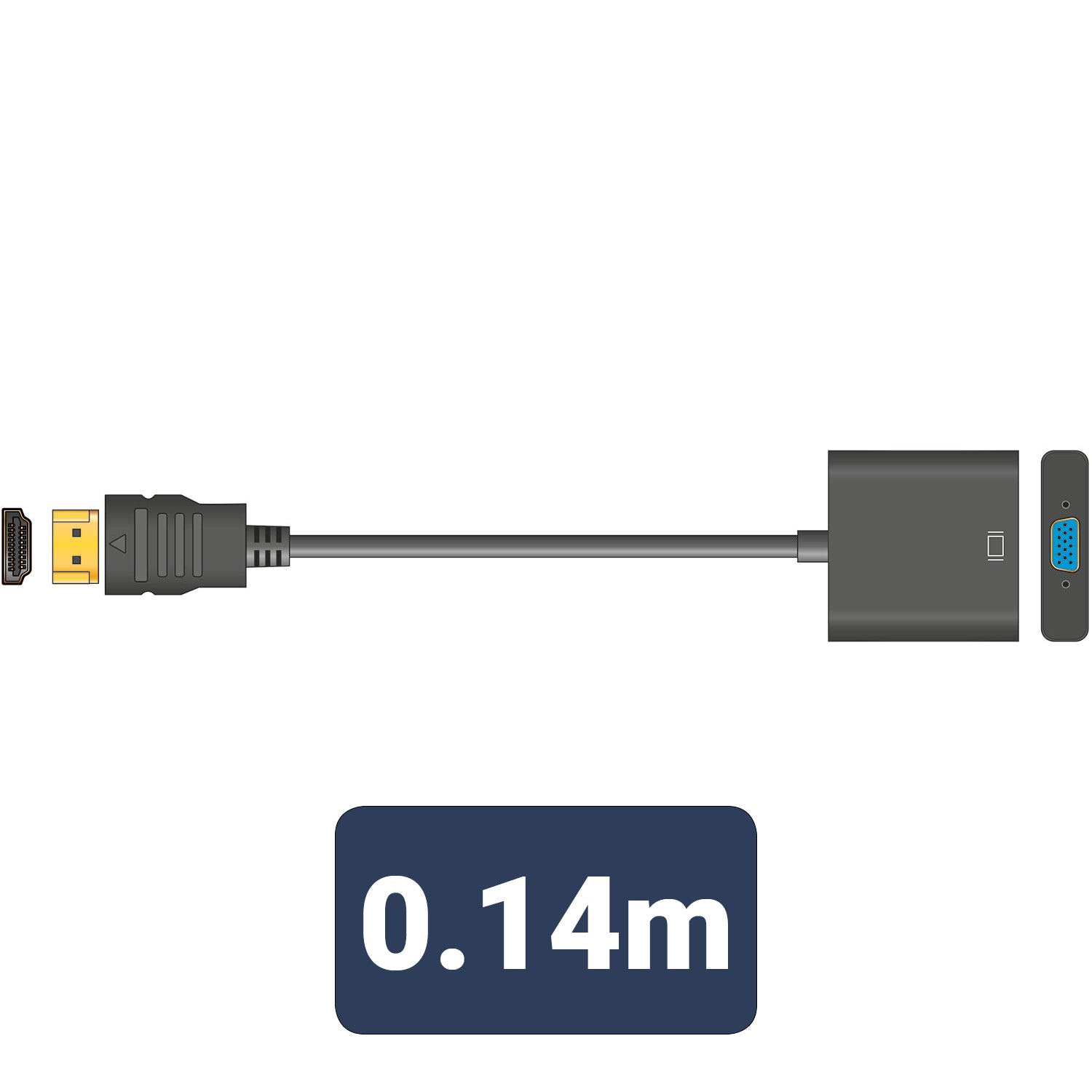 AV:Link Adaptor Lead HDMI Plug to VGA Socket - view 4
