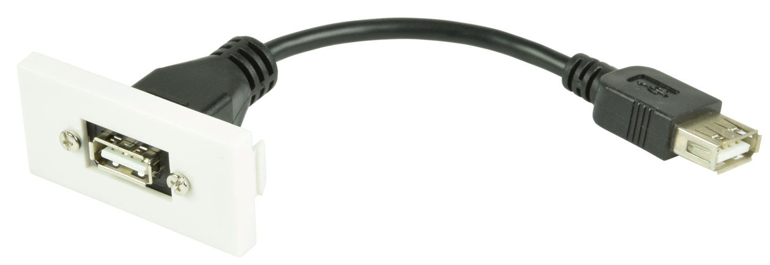 AV:Link Wall Plate Module - USB2.0 Type-A Socket to Female Tail