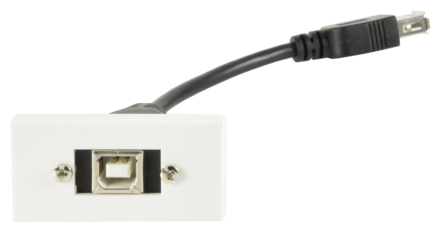 AV:Link Wall Plate Module - USB2.0 Type-B Socket to Female Type-A Tail - view 2