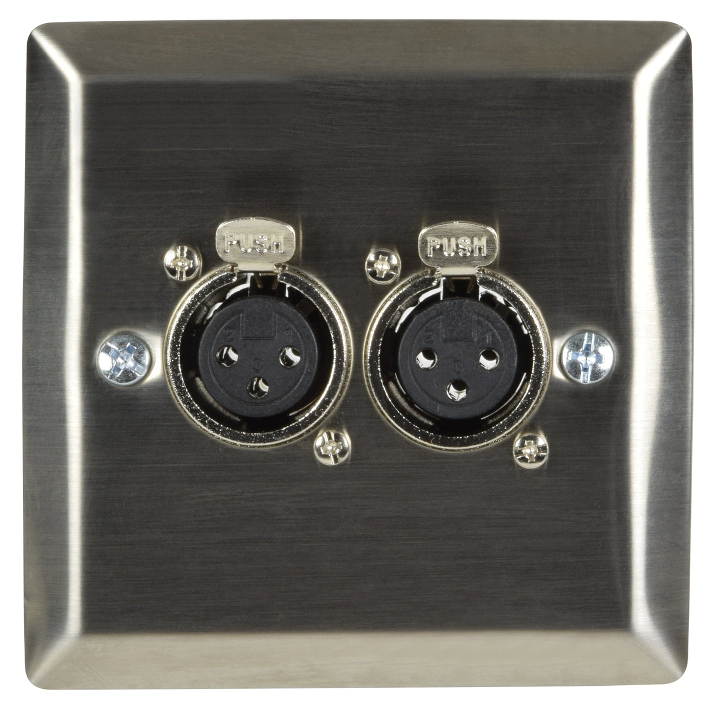 AV:Link Steel Wallplate with Twin XLR Sockets