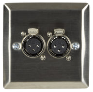 AV:Link Steel Wallplate with Twin XLR Sockets