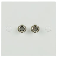 AV:Link Double Low Loss F Connector Wallplate