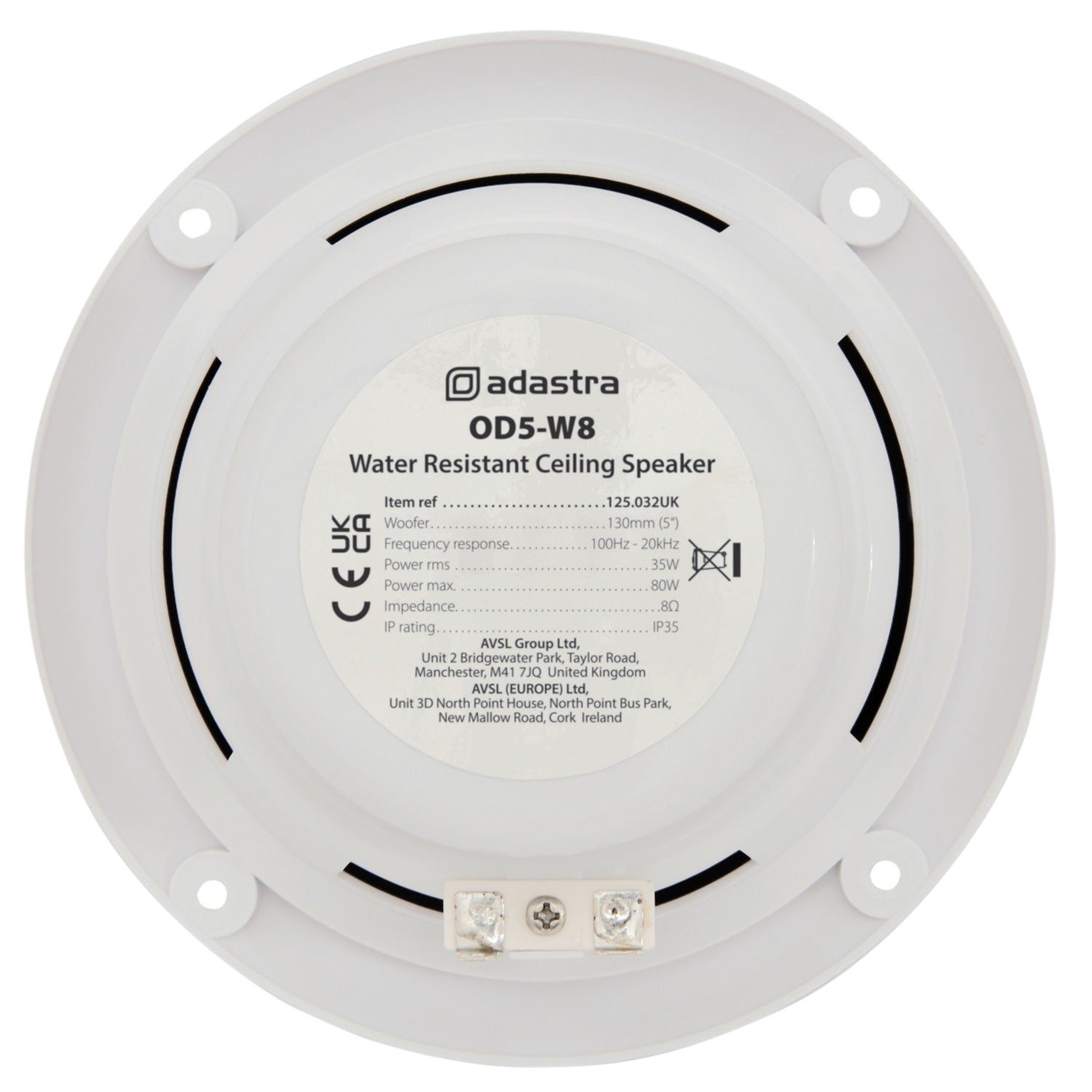 Adastra OD5-W8 Water resistant speaker, 13cm (5"), 80W max, 8 ohms, White - view 3