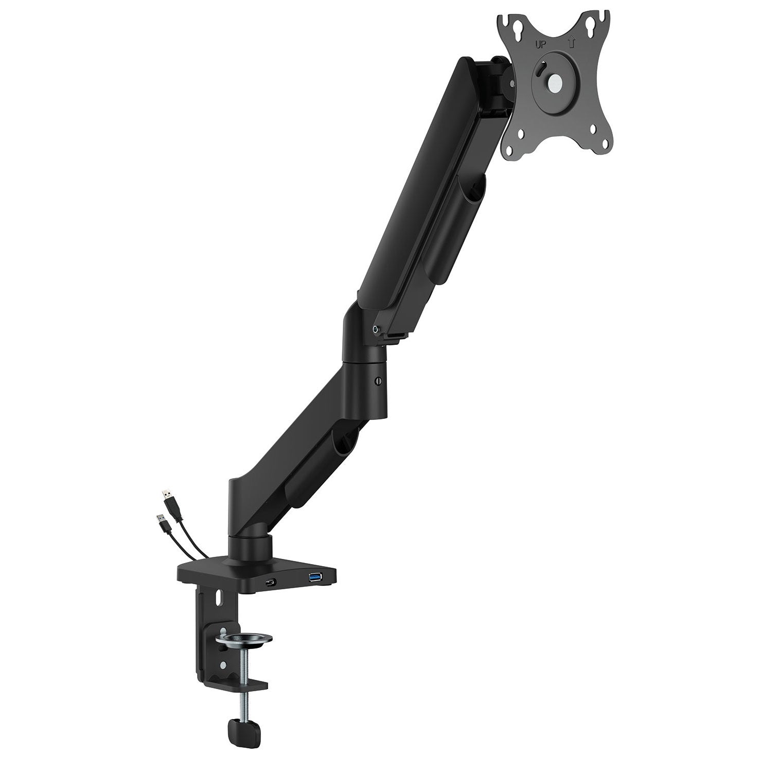 AV:Link Full Motion Gas Spring Desktop Monitor Arm with USB Hub