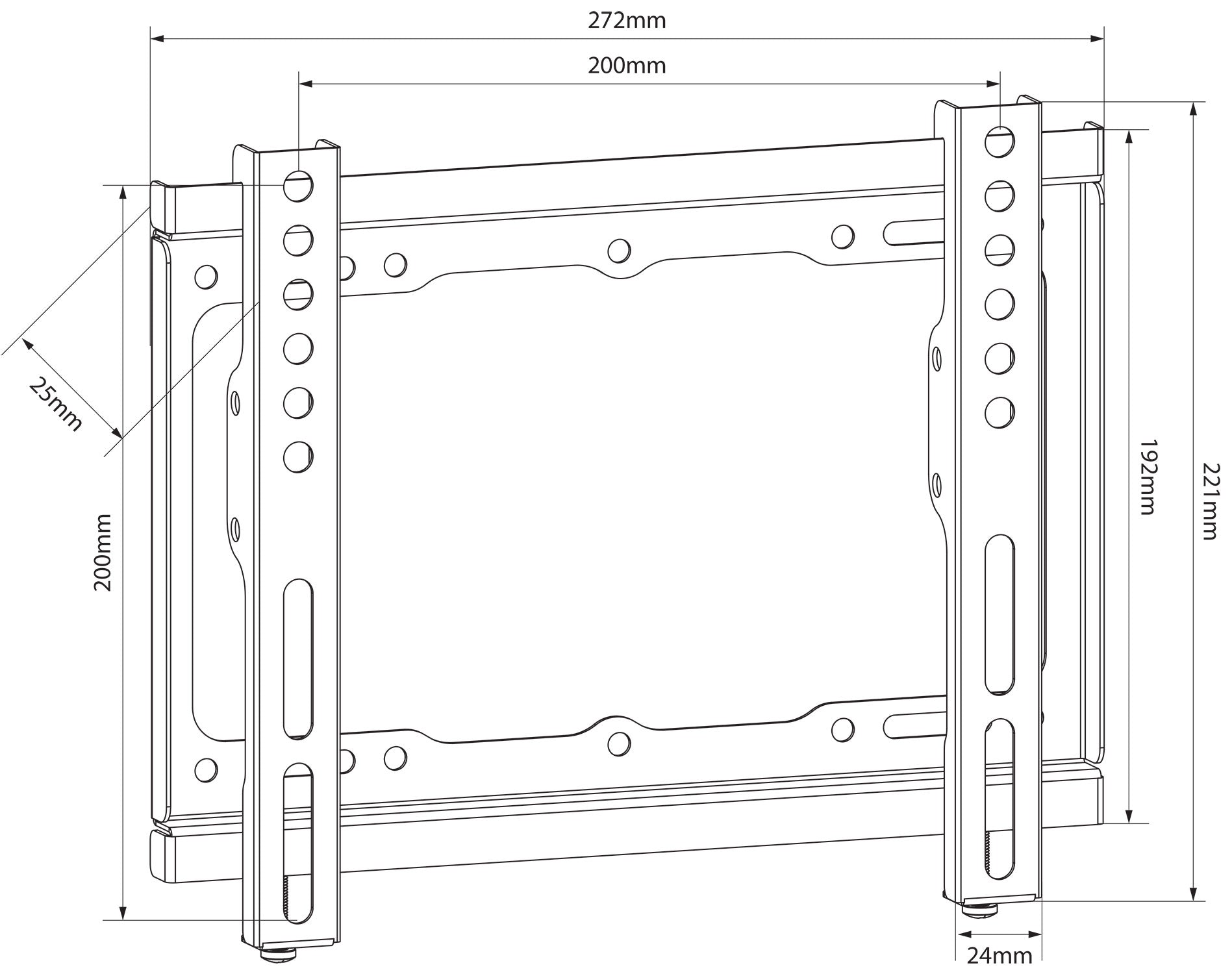 AV:Link Standard TV/monitor fixed wall bracket VESA 200x200 17" - 45" - view 10