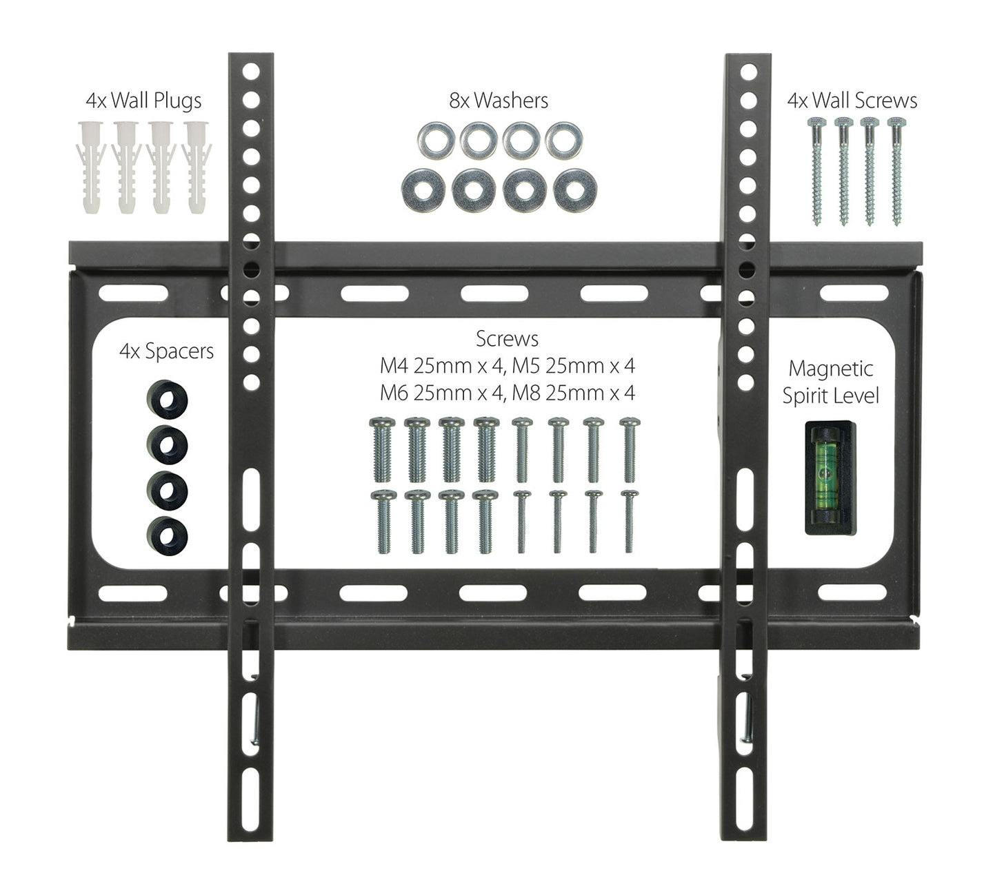 AV:Link Standard TV/monitor fixed wall bracket VESA 400x400 26" - 65" - view 10