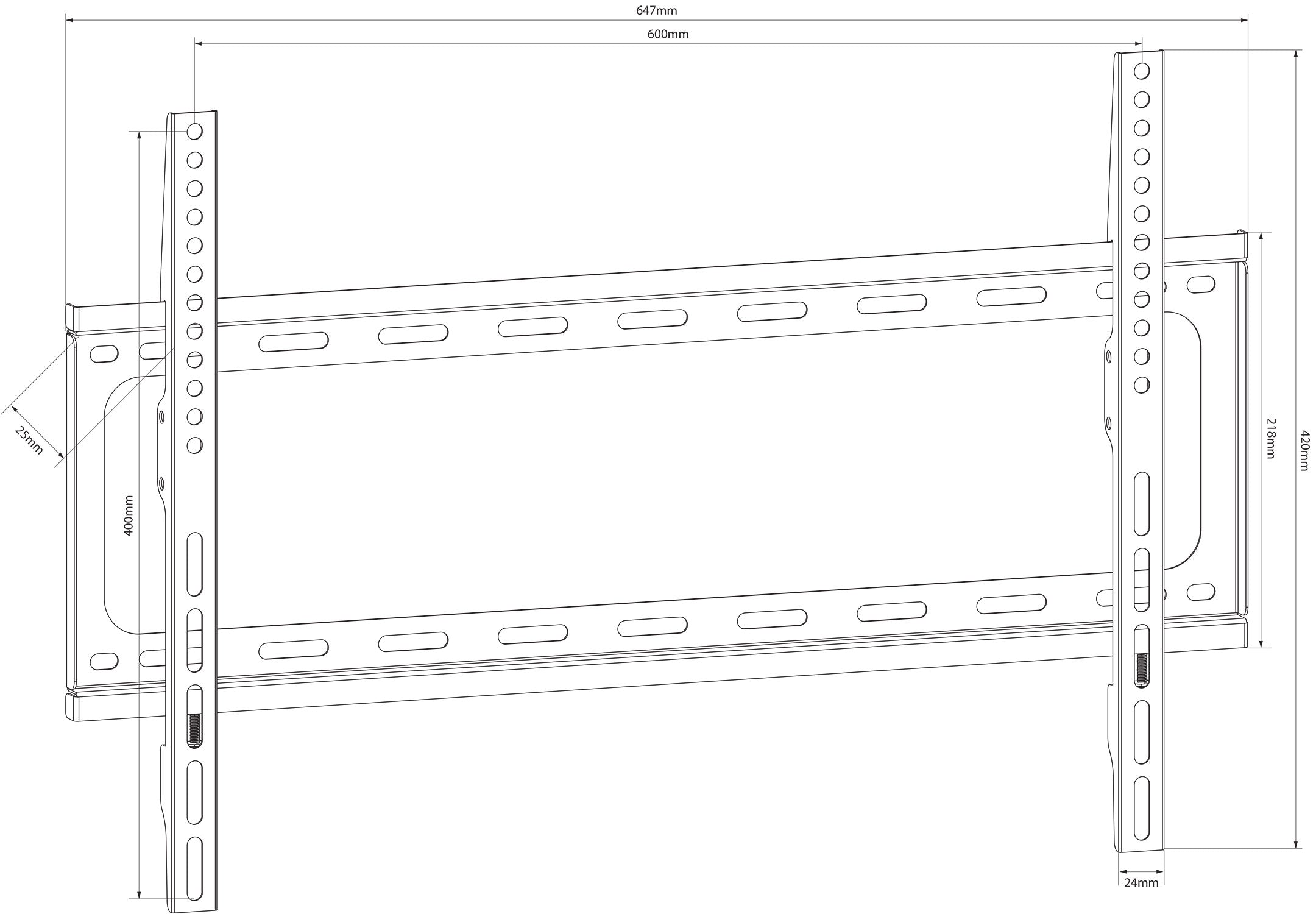 AV:Link Standard TV/monitor fixed wall bracket VESA 600x400 32" - 75" - view 9