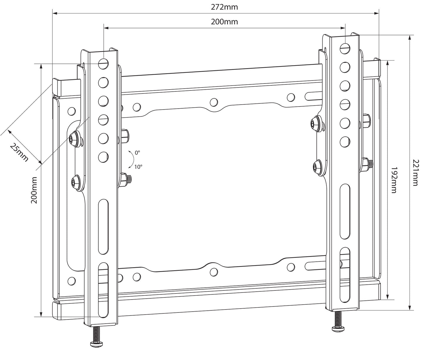 AV:Link Standard TV/monitor tilted wall bracket VESA 200x200 17" - 45" - view 4