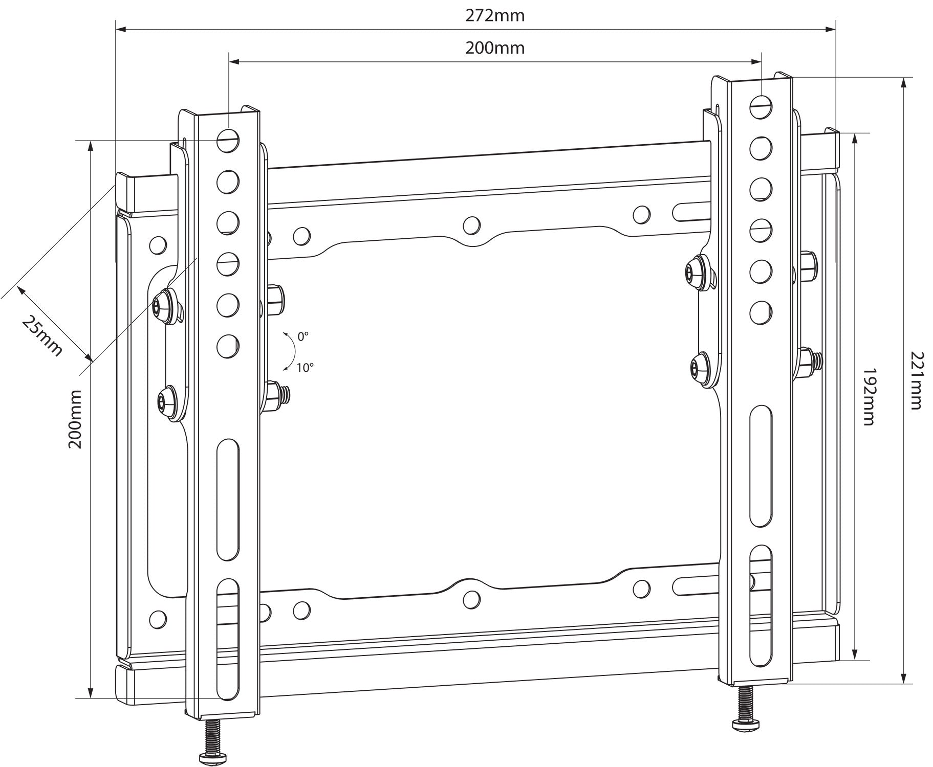 AV:Link Standard TV/monitor tilted wall bracket VESA 200x200 17" - 45" - view 4