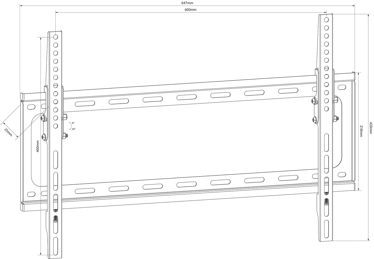 AV:Link Standard TV/monitor tilted wall bracket VESA 600x400 32" - 70" - view 4