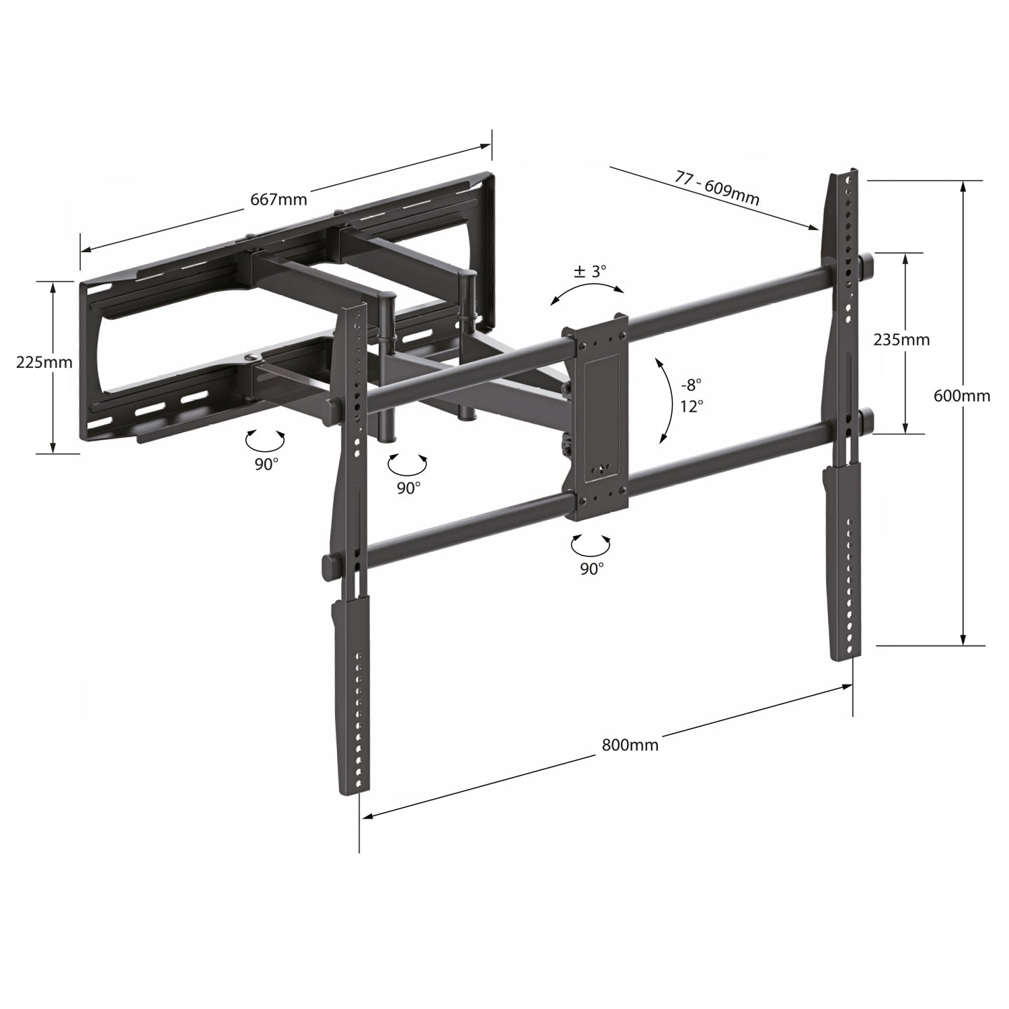 AV:Link Slim Full Motion XL TV Bracket - view 5