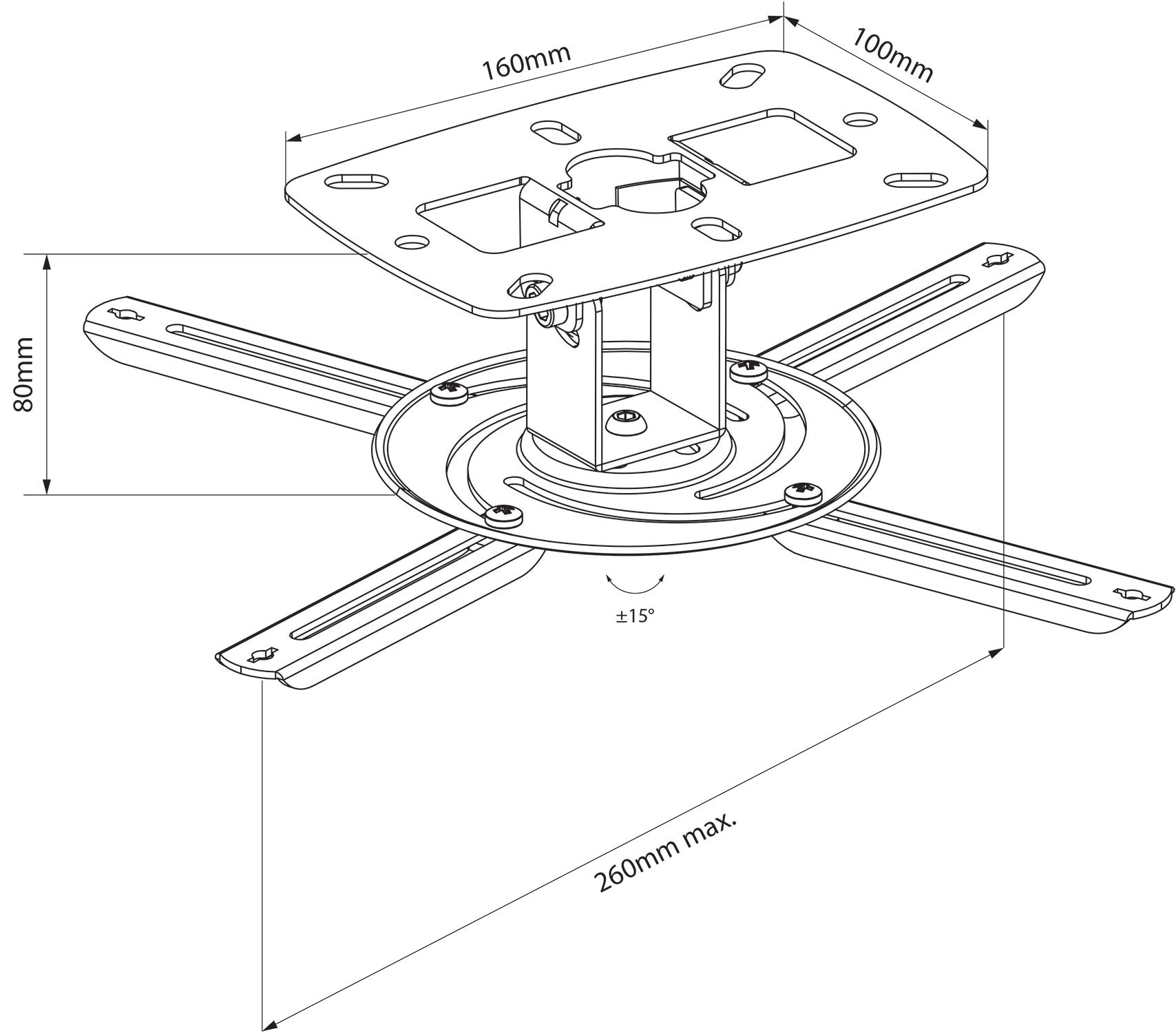 AV:Link Projector ceiling bracket - view 2