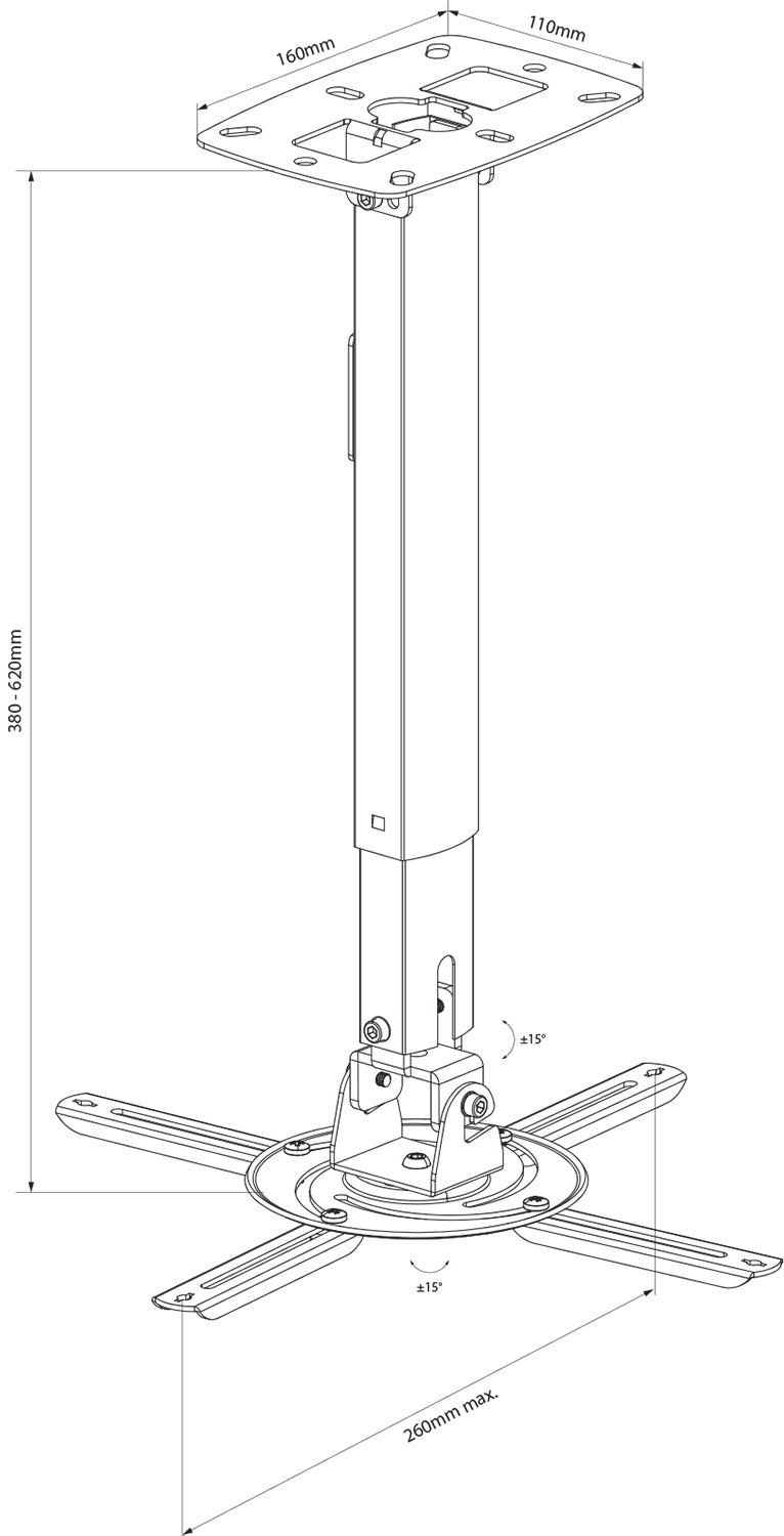 AV:Link Projector ceiling bracket with drop pole - view 3