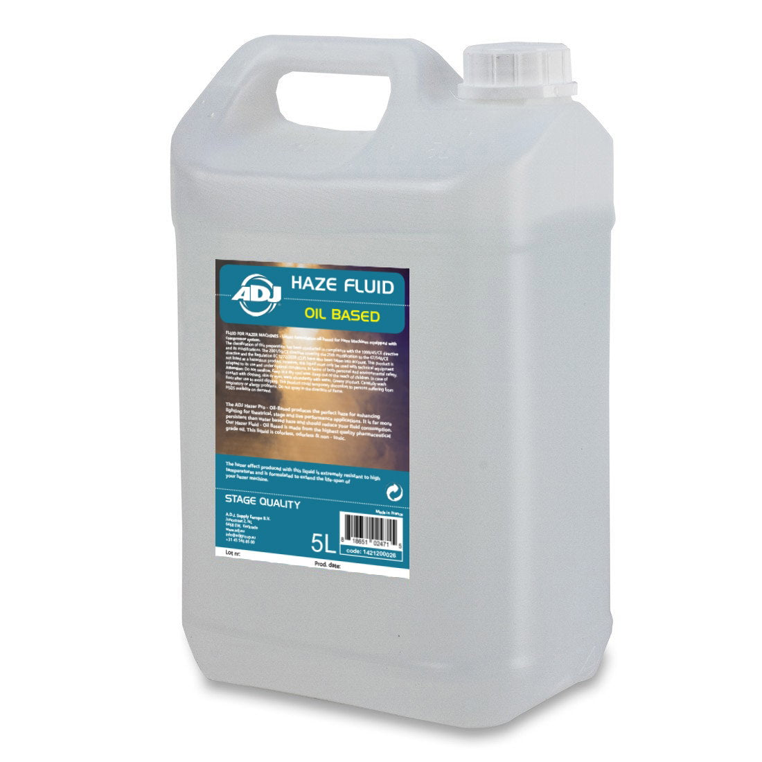 ADJ ADJ Haze Fluid Oil Based 5 Litre (Shipped in 4's) - Main View