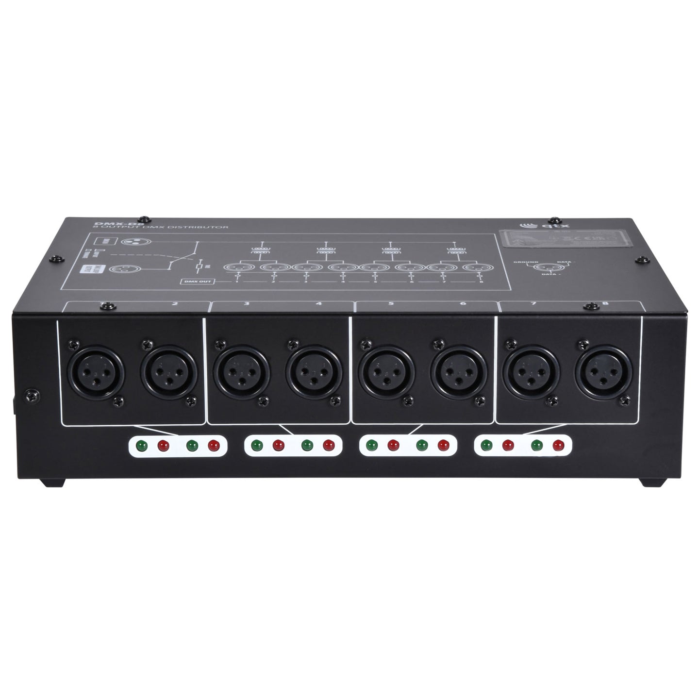 QTX DMX-D8 - 8 Way DMX booster/distributor - view 2