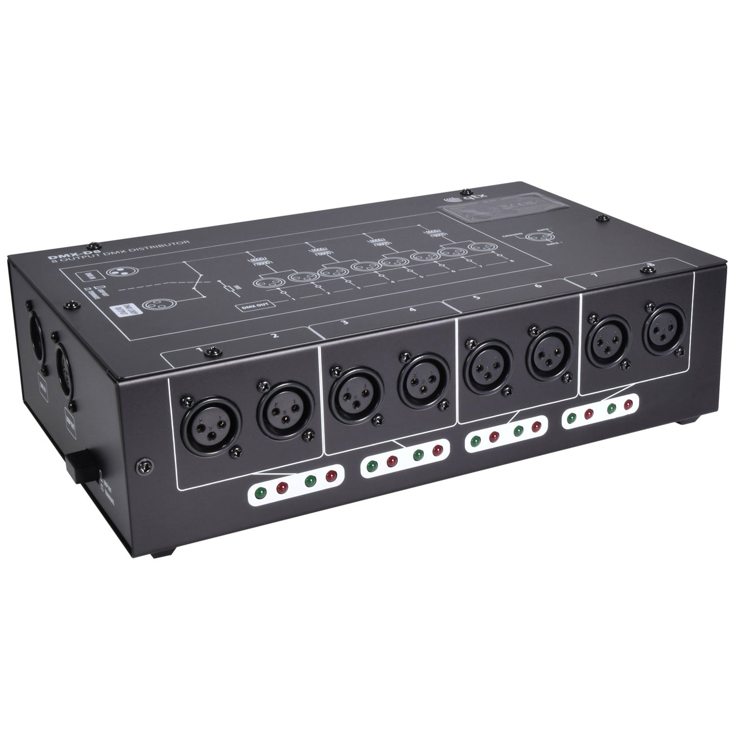 QTX DMX-D8 - 8 Way DMX booster/distributor