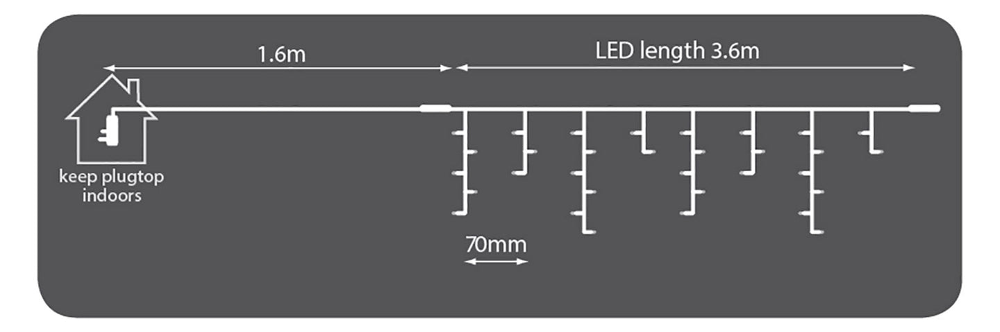 LYYT 180 LED Outdoor Icicle Light Conn WW - view 7